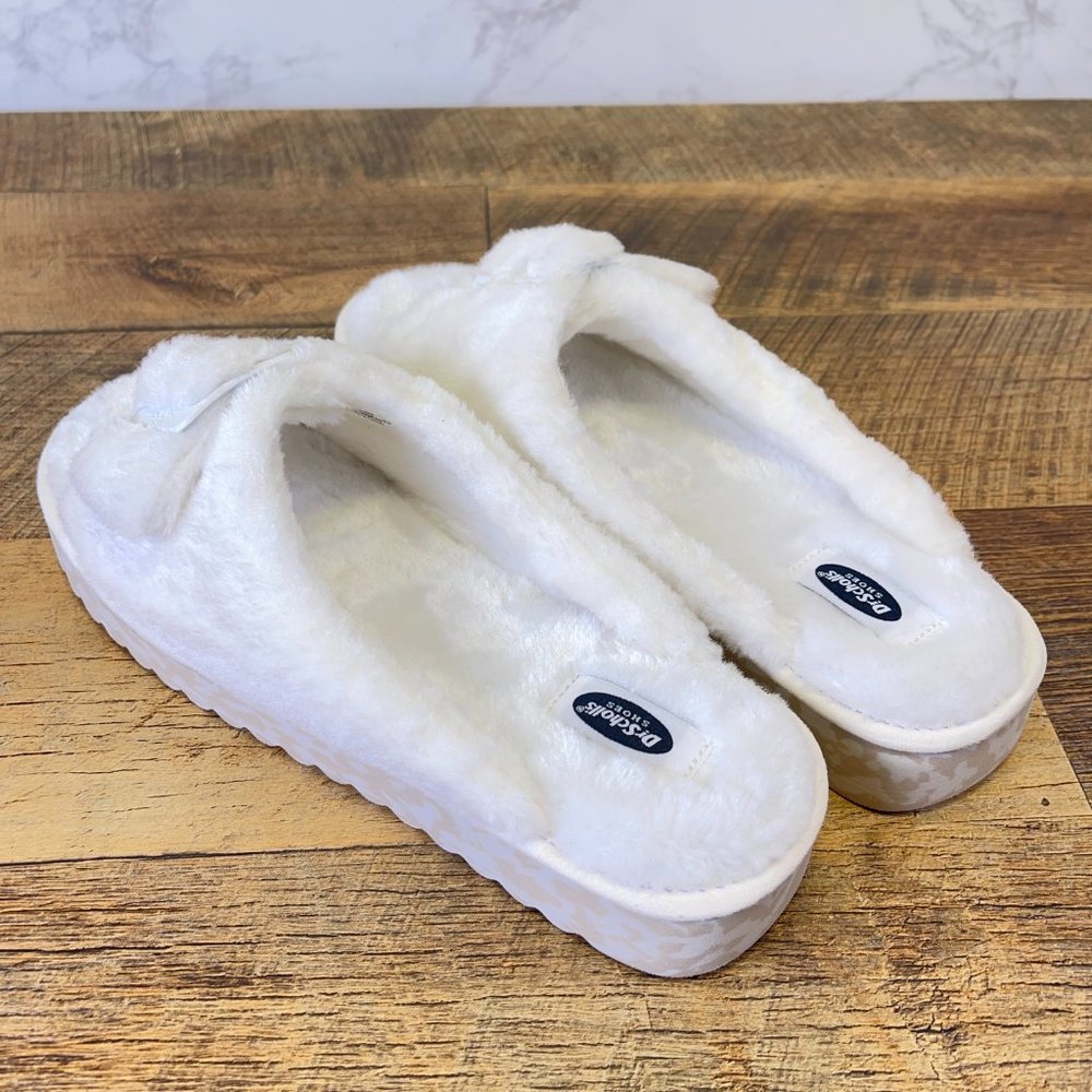 Dr. Scholl's Shoes Women's Staycay OG Slipper Tofu White Faux Fur Size 8 - Picture 8 of 12